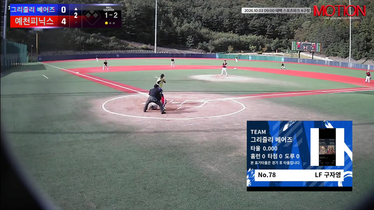 구자영(78번, 그리즐리 베어즈) 낫아웃 클립 | vs 예천피닉스 | 10/3 (태백 스포츠파크 A구장)