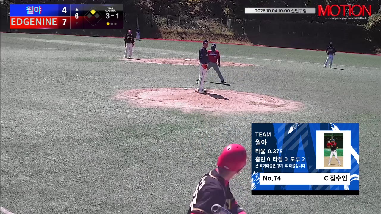 정수인(74번, 월야) 실책 클립 | vs EDGENINE | 10/4 (산단구장)