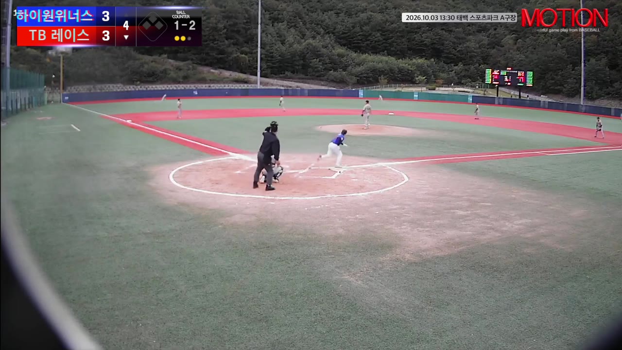 최유명(54번, TB 레이스) 1루타 클립 | vs 하이원위너스 | 10/3 (태백 스포츠파크 A구장)