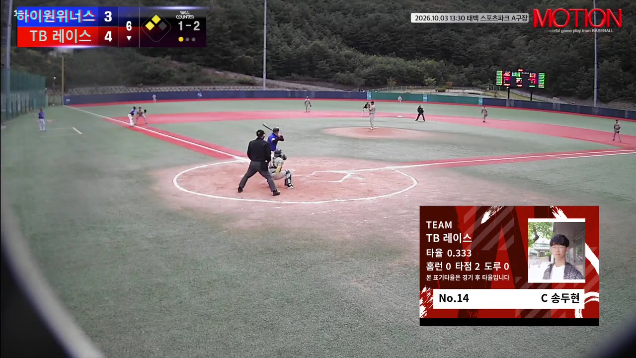 송두현(14번, TB 레이스) 1루타 클립 | vs 하이원위너스 | 10/3 (태백 스포츠파크 A구장)