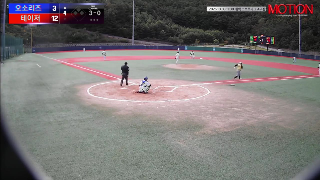 신동영(10번, 오소리즈) 실책 클립 | vs 테이저 | 10/3 (태백 스포츠파크 A구장)