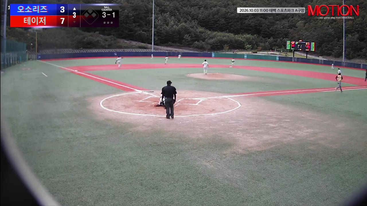 김성태(45번, 오소리즈) 1루타 클립 | vs 테이저 | 10/3 (태백 스포츠파크 A구장)
