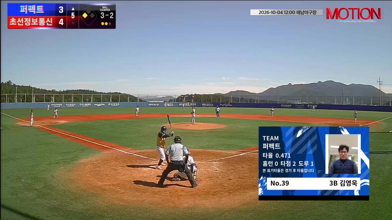 김영욱(39번, 퍼펙트) 볼넷 클립 | vs 초선정보통신 | 10/4 (해남야구장)