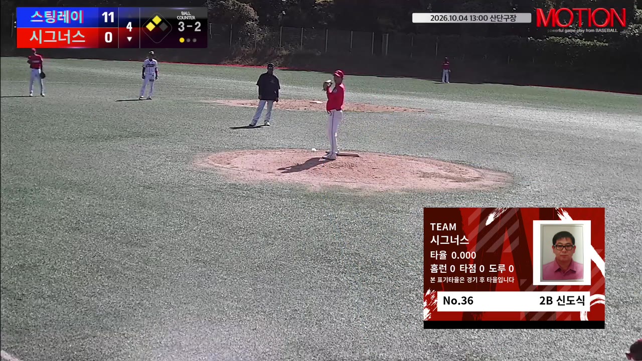 신도식(36번, 시그너스) 볼넷 클립 | vs 스팅레이 | 10/4 (산단구장)