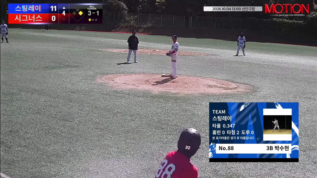 박수현(88번, 스팅레이) 볼넷 클립 | vs 시그너스 | 10/4 (산단구장)