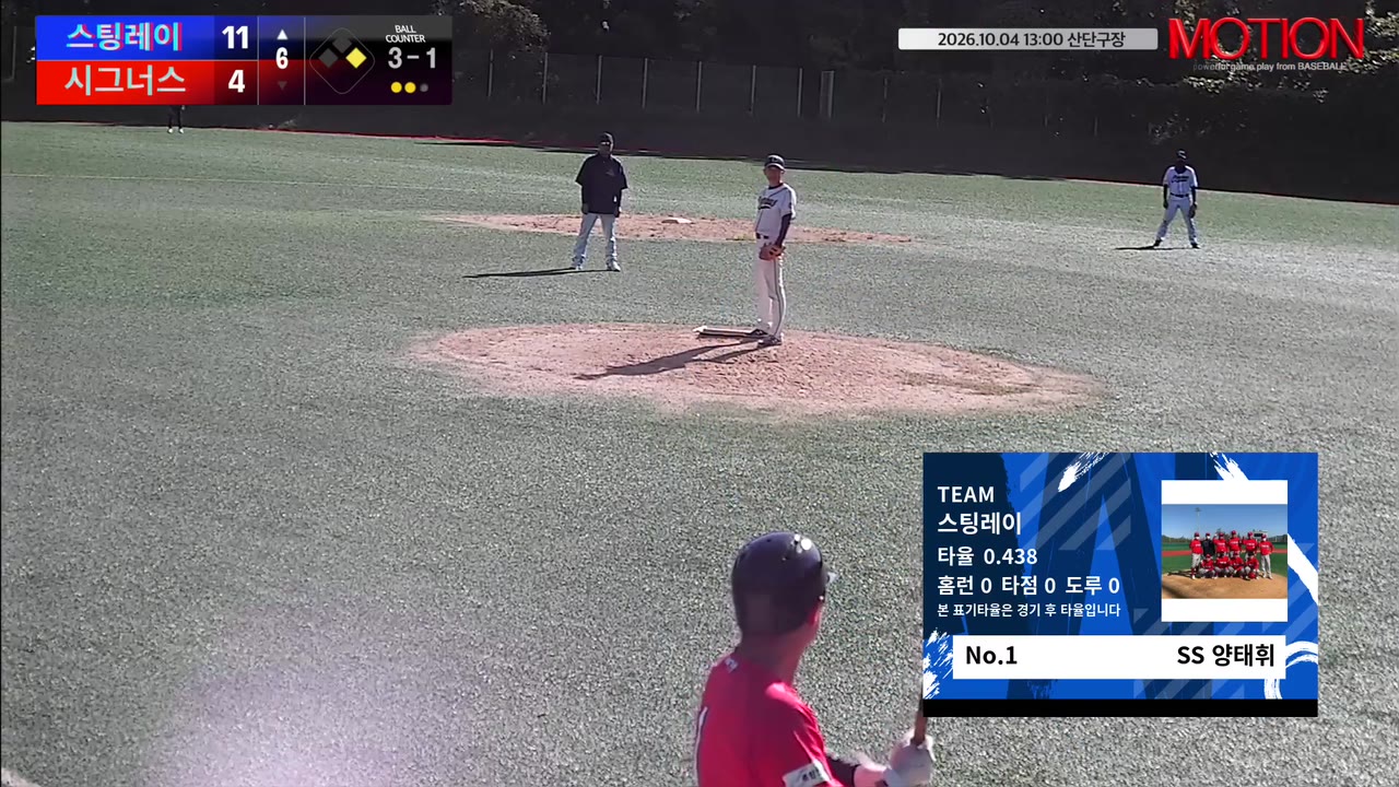 양태휘(1번, 스팅레이) 홈런 클립 | vs 시그너스 | 10/4 (산단구장)