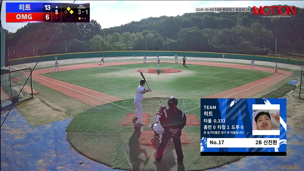 신진환(17번, 히트) 실책 클립 | vs OMG | 10/3 (고촌 야구장)
