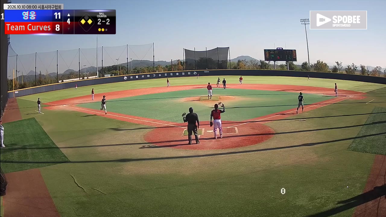 김민재(17번, 영웅) 2루타 클립 | vs Team Curves | 10/10 (에코피아야구장)