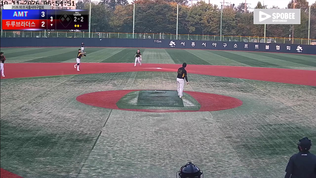 박상억(10번, 두루브라더스) 실책 클립 | vs AMT | 10/11 (소망야구장)