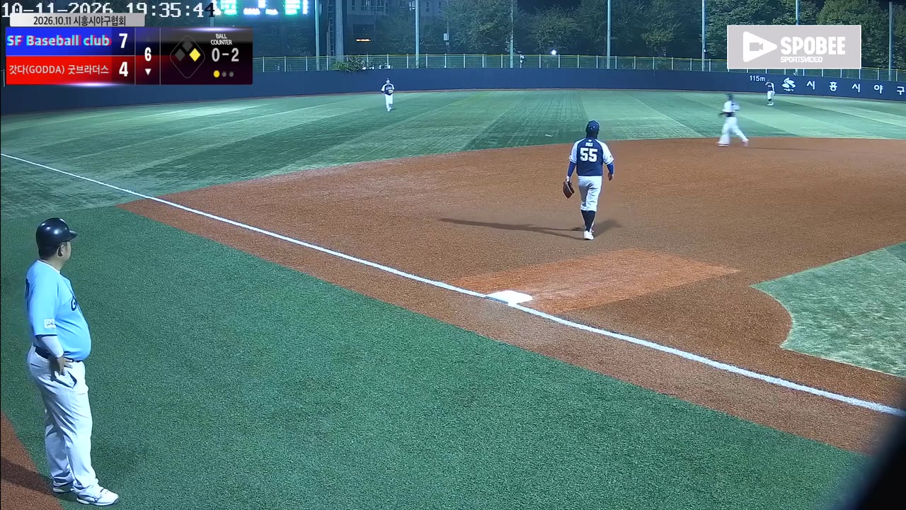 염태근(2번, 갓다(GODDA)/굿브라더스) 1루타 클립 | vs SF Baseball club | 10/11 (소망야구장)