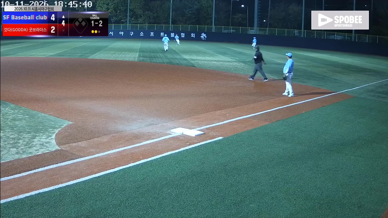 안정훈(22번, SF Baseball club) 1루타 클립 | vs 갓다(GODDA)/굿브라더스 | 10/11 (소망야구장)