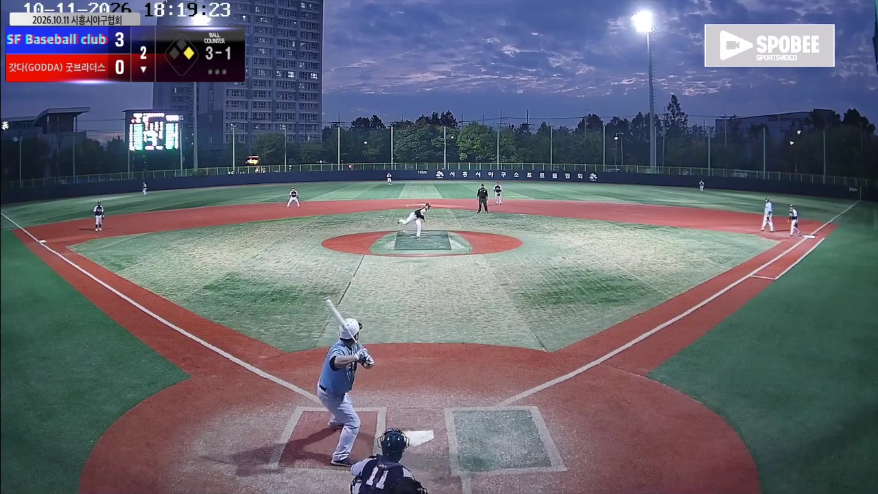 한준혁(27번, 갓다(GODDA)/굿브라더스) 1루타 클립 | vs SF Baseball club | 10/11 (소망야구장)