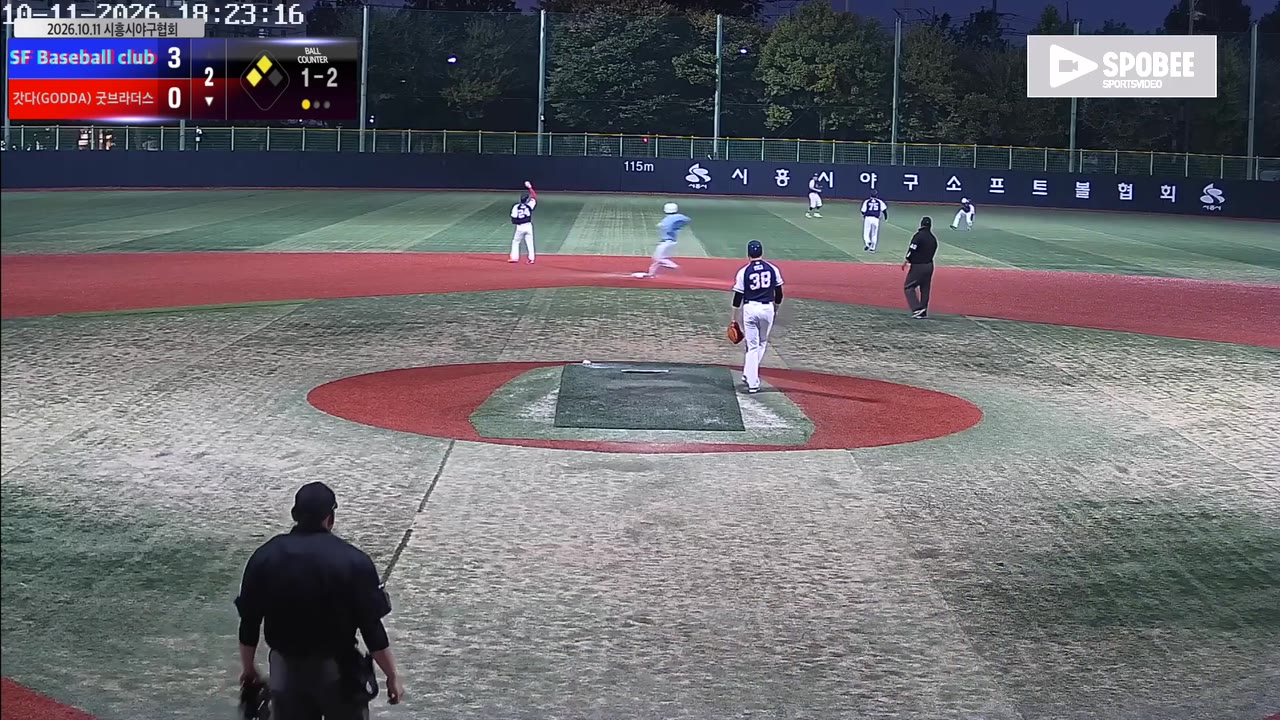 장남식(77번, 갓다(GODDA)/굿브라더스) 1루타 클립 | vs SF Baseball club | 10/11 (소망야구장)