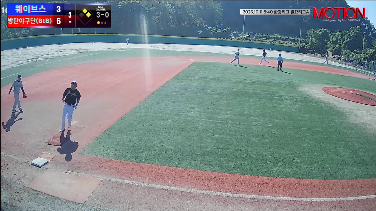 김상겸(55번, 방탄야구단(BtB)) 1루타 클립 | vs 웨이브스 | 10/11 (고촌 야구장)