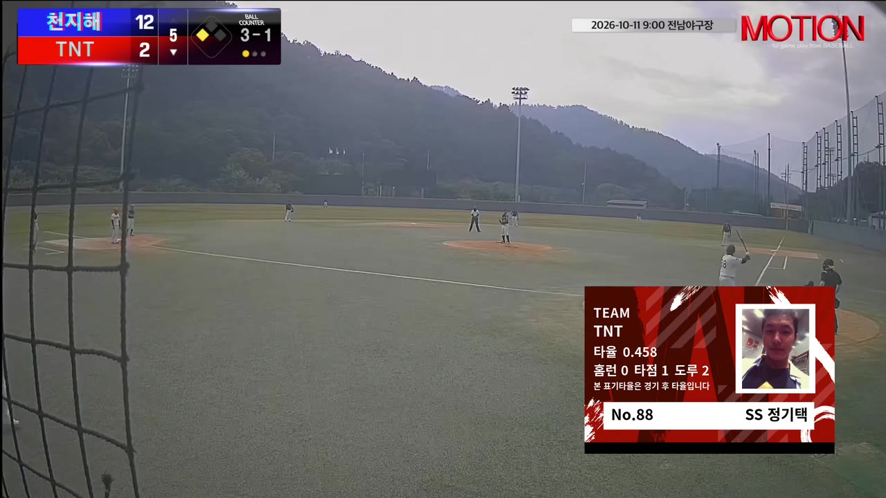 정기택(88번, TNT) 볼넷 클립 | vs 천지해 | 10/11 (전남야구장)