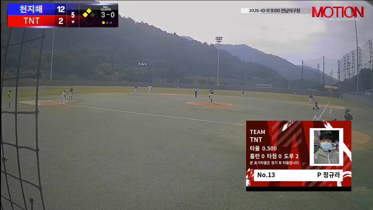 정규라(13번, TNT) 볼넷 클립 | vs 천지해 | 10/11 (전남야구장)