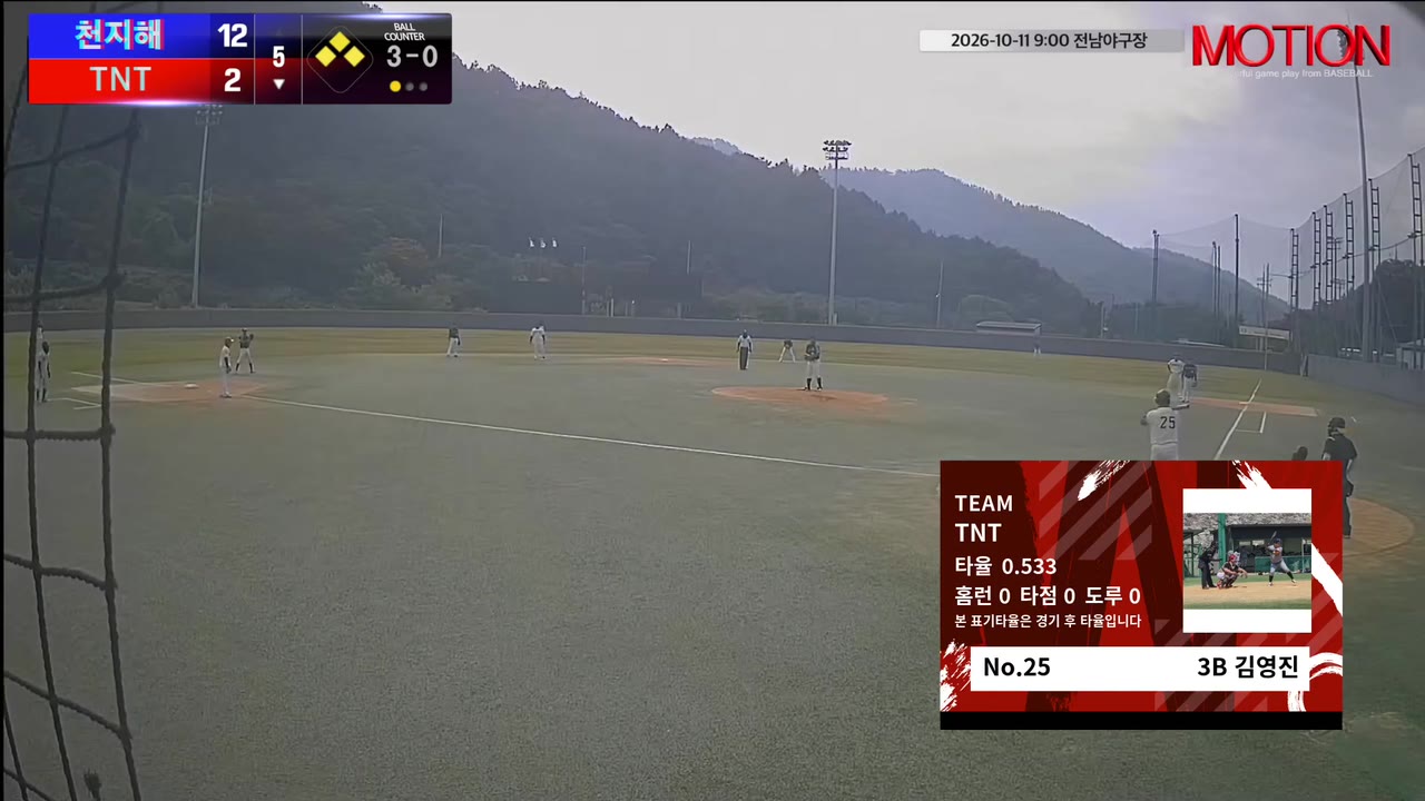 김영진(25번, TNT) 1루타 클립 | vs 천지해 | 10/11 (전남야구장)