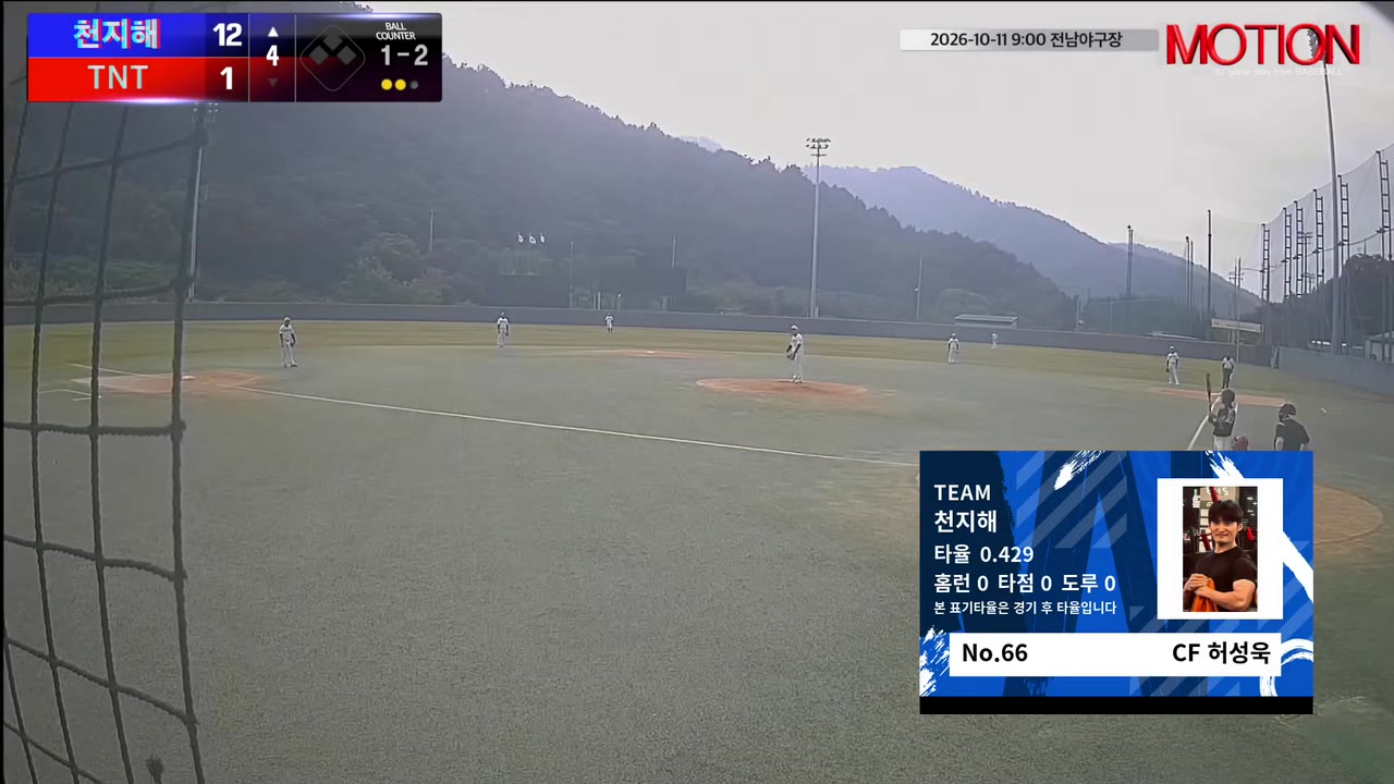 허성욱(66번, 천지해) 1루타 클립 | vs TNT | 10/11 (전남야구장)