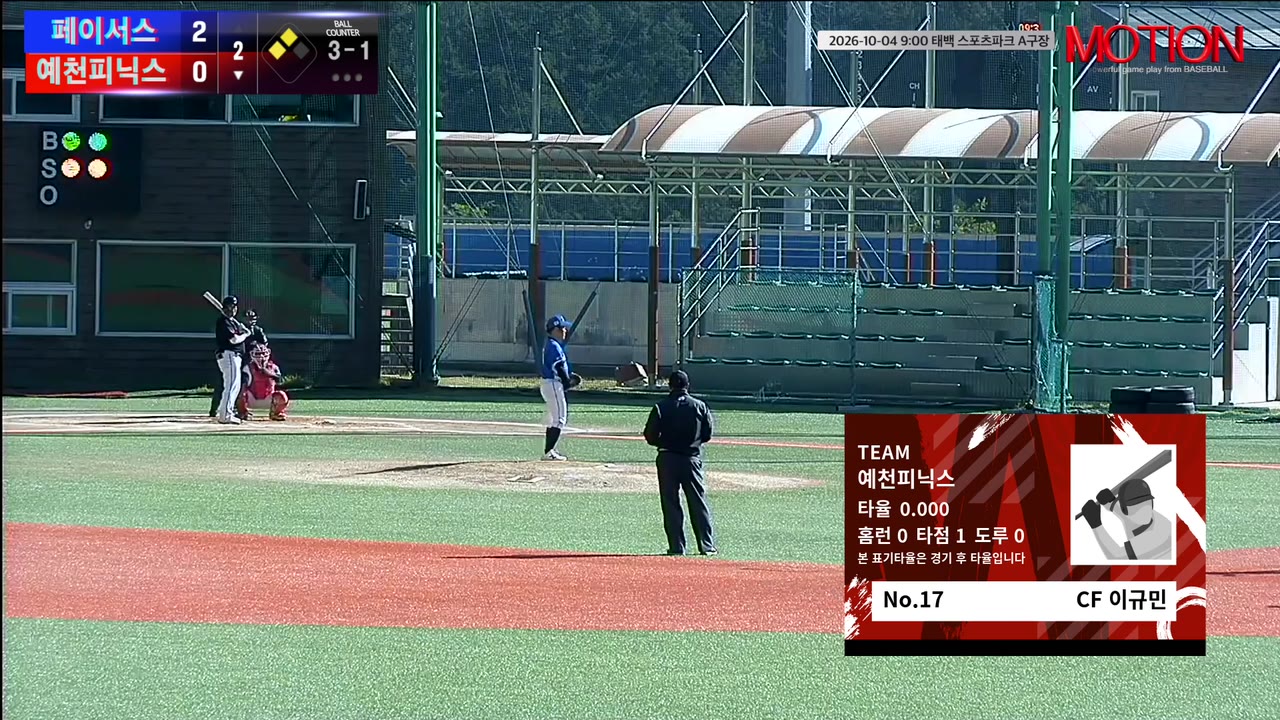 이규민(17번, 예천피닉스) 실책 클립 | vs 페이서스 | 10/4 (태백 스포츠파크 A구장)