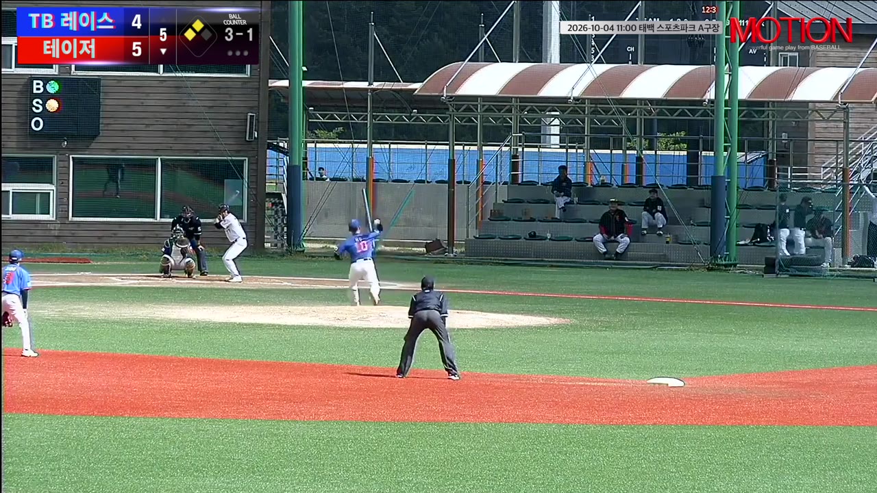 장용은(77번, 테이저) 1루타 클립 | vs TB 레이스 | 10/4 (태백 스포츠파크 A구장)