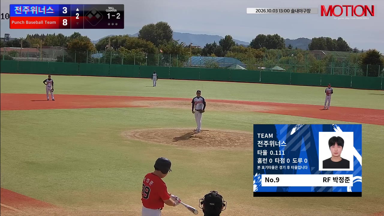 전주위너스 주요 플레이 모음 | vs Punch Baseball Team | 10/3 (솔내야구장)