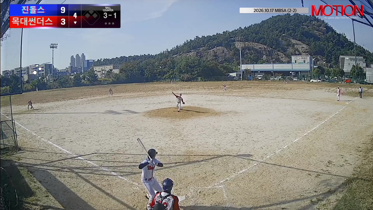 박재우(14번, 목대썬더스) 사구 클립 | vs 진돌스 | 10/17 (2구장)