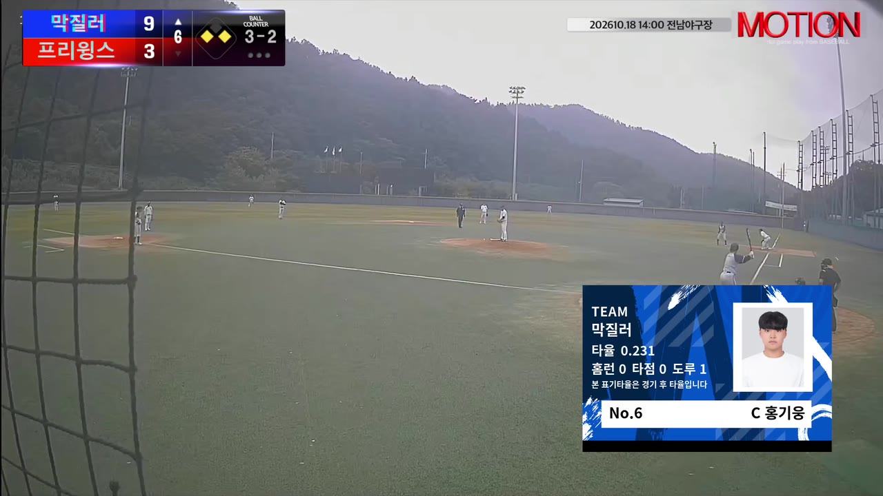 홍기웅(6번, 막질러) 실책 클립 | vs 프리윙스 | 10/18 (전남야구장)