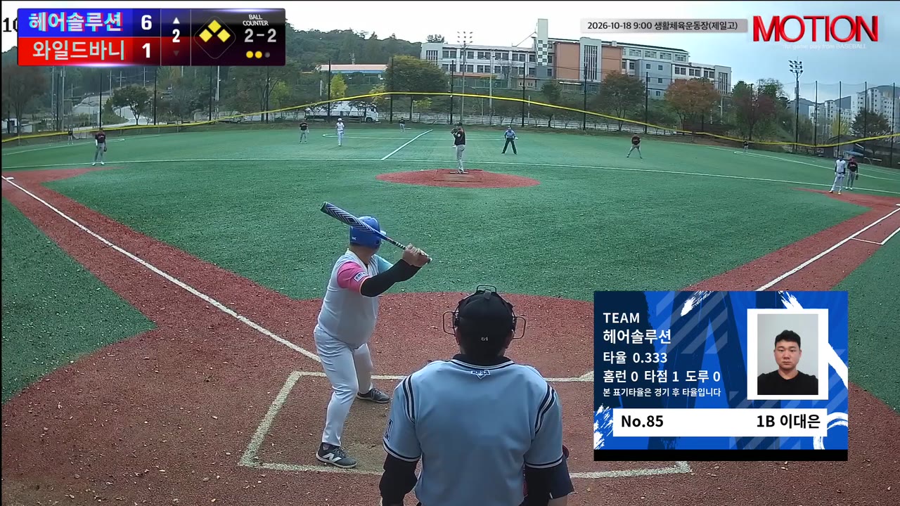 이대은(85번, 헤어솔루션) 볼넷 클립 | vs 와일드바니 | 10/18 (생활체육운동장(제일고))