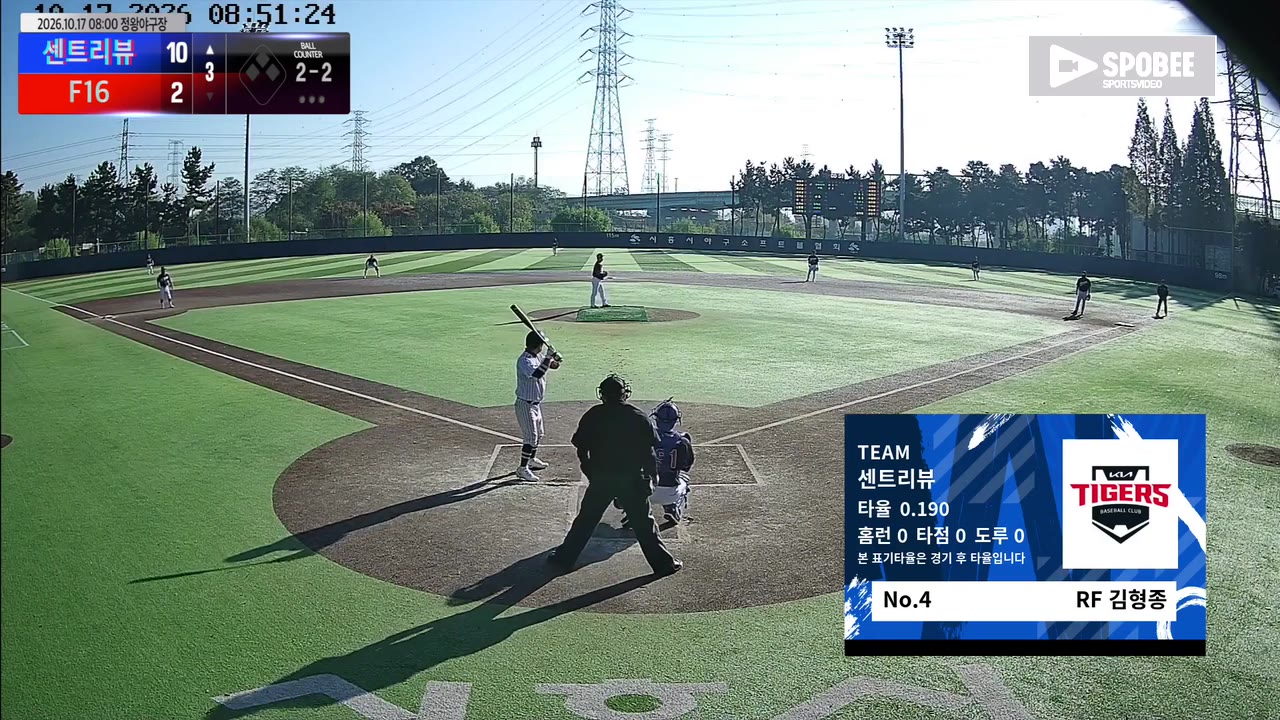 센트리뷰, 8점 리드 지키지 못했지만 6회 동점…F16과 11-11 무승부
