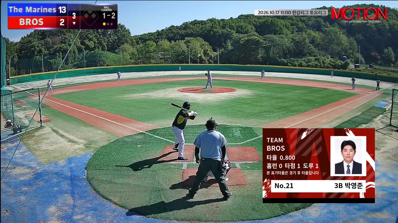 박영준(21번, BROS) 1루타 클립 | vs The Marines | 10/17 (고촌 야구장)
