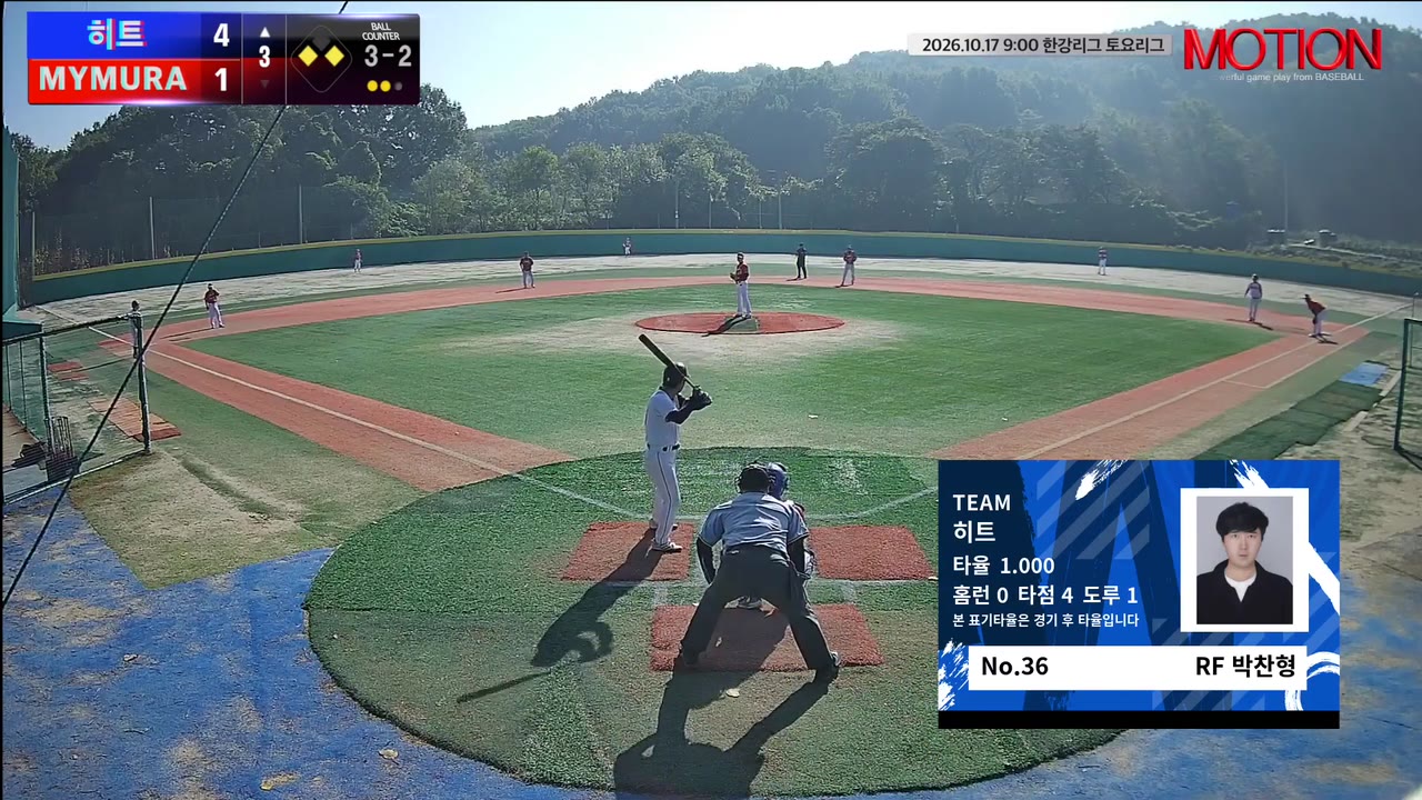 박찬형(36번, 히트) 1루타 클립 | vs MYMURA | 10/17 (고촌 야구장)