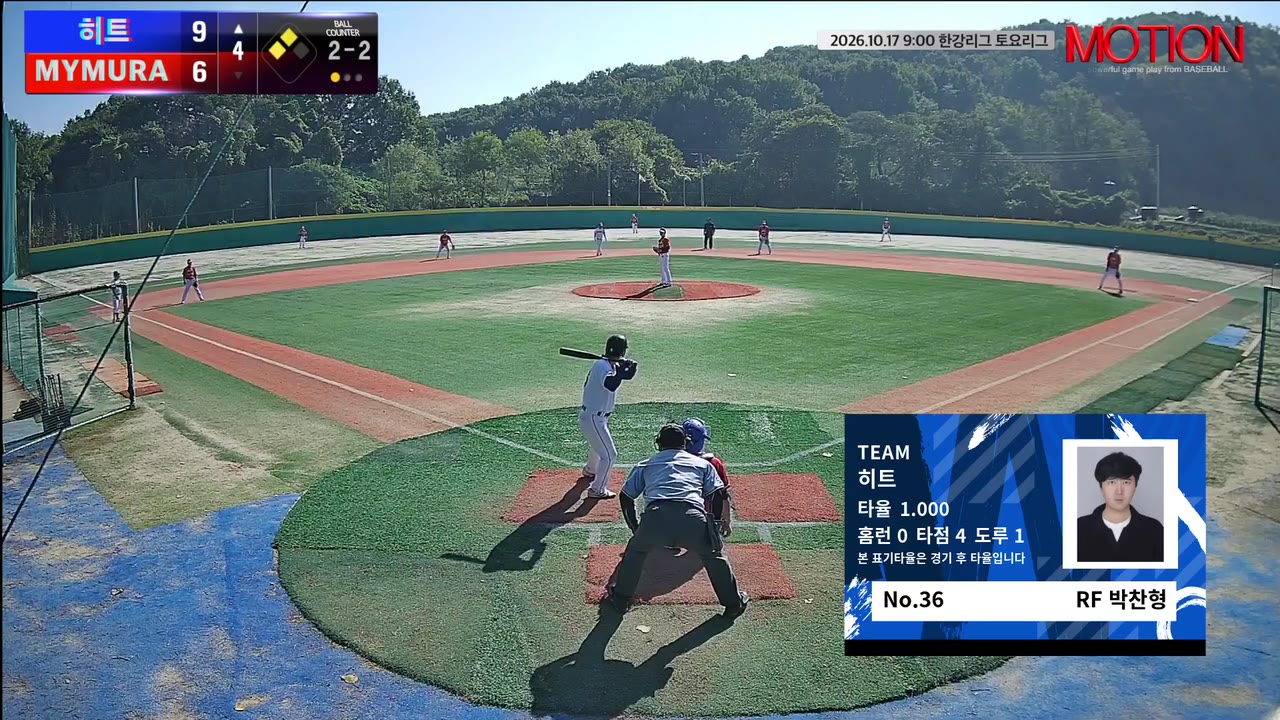 박찬형(36번, 히트) 2루타 클립 | vs MYMURA | 10/17 (고촌 야구장)
