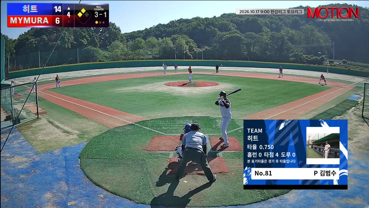김범수(81번, 히트) 2루타 클립 | vs MYMURA | 10/17 (고촌 야구장)