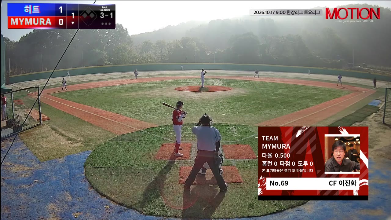 이진화(69번, MYMURA) 볼넷 클립 | vs 히트 | 10/17 (고촌 야구장)