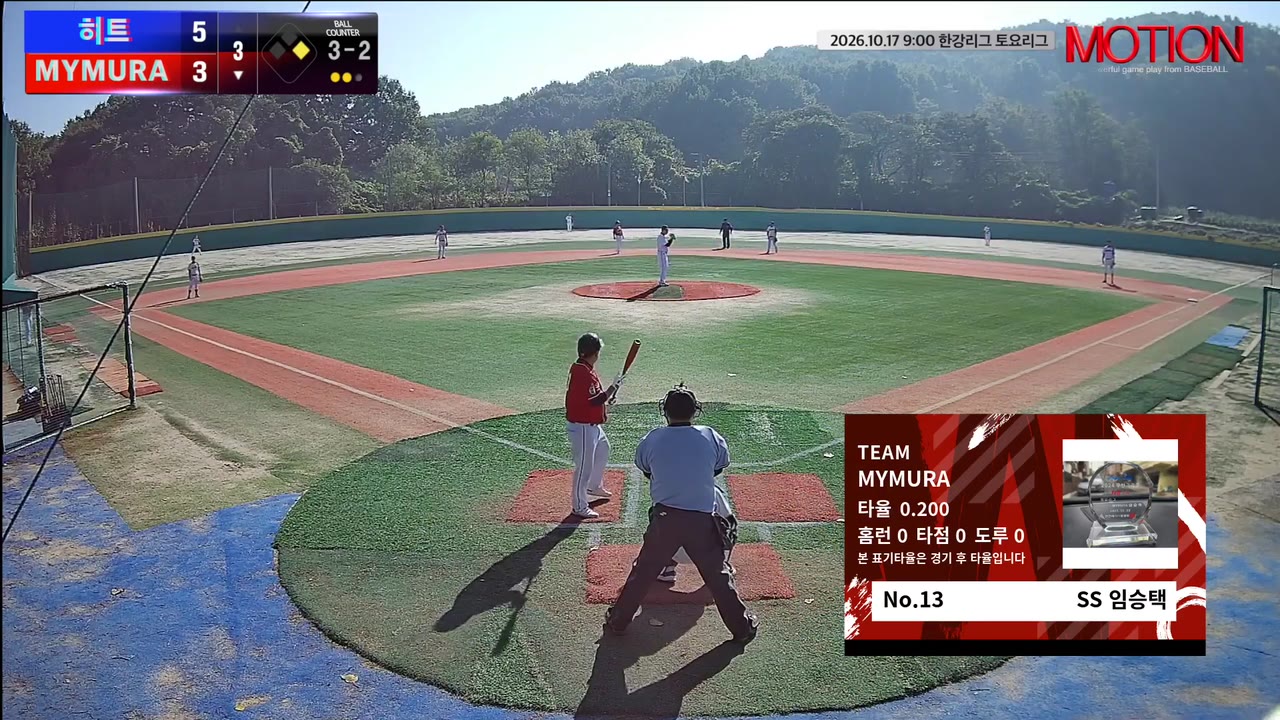 임승택(13번, MYMURA) 볼넷 클립 | vs 히트 | 10/17 (고촌 야구장)
