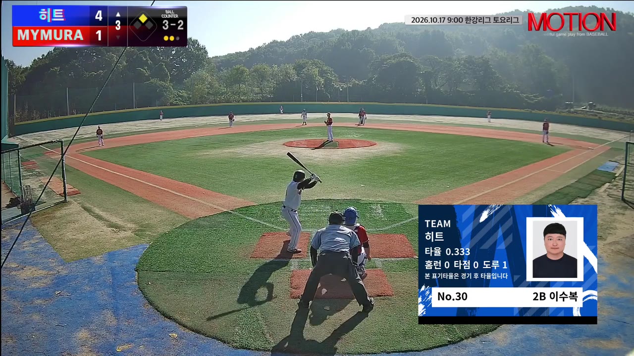 이수복(30번, 히트) 1루타 클립 | vs MYMURA | 10/17 (고촌 야구장)