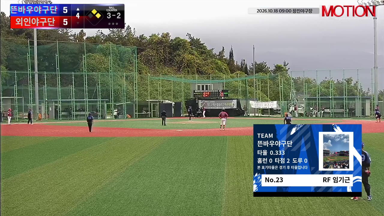 뜬바우야구단 주요 플레이 모음 | vs 외인야구단 | 10/18 (창진야구장)