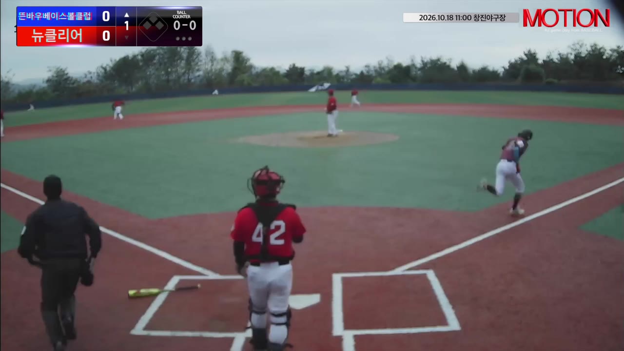 윤성현(16번, 뜬바우베이스볼클럽) 1루타 클립 | vs 뉴클리어 | 10/18 (창진야구장)