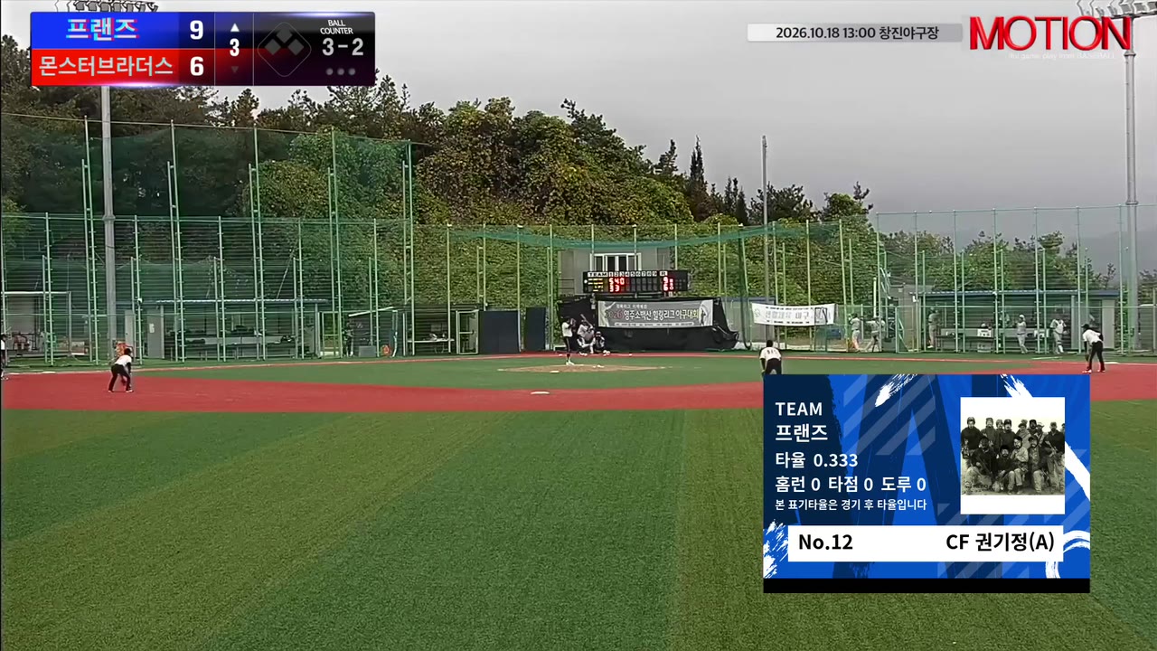 권기정(A)(12번, 프랜즈) 실책 클립 | vs 몬스터브라더스 | 10/18 (창진야구장)